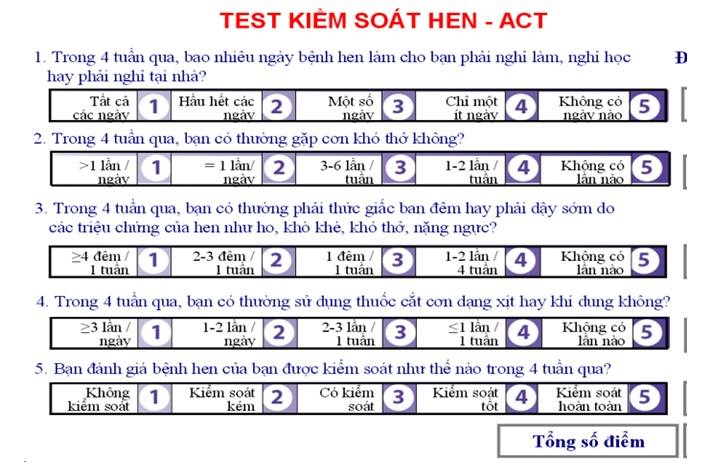 test kiểm soát hen người lớn >12 tuổi